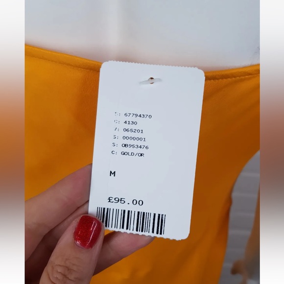 By Anthropologie Silky Cowl Neck Midi Dress Medium 12 14 Orange Column Party BN - Picture 8 of 14